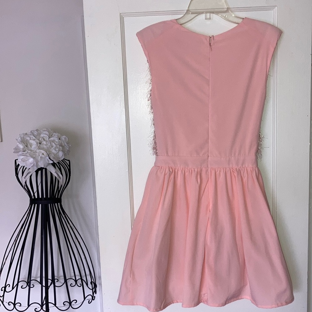 JUST DROPPED #75 Pretty In Pink Fringe Bodice Fit & Flare Skater Dress S M L - Picture 9 of 9